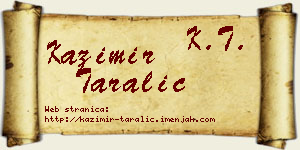 Kazimir Taralić vizit kartica
